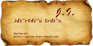 Járfás Irén névjegykártya